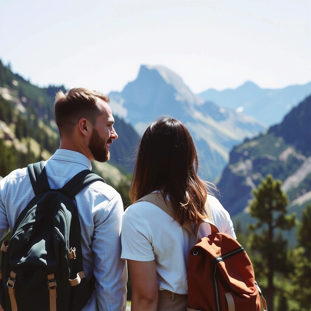 Счастливые туристы наслаждаются видом в национальном парке США