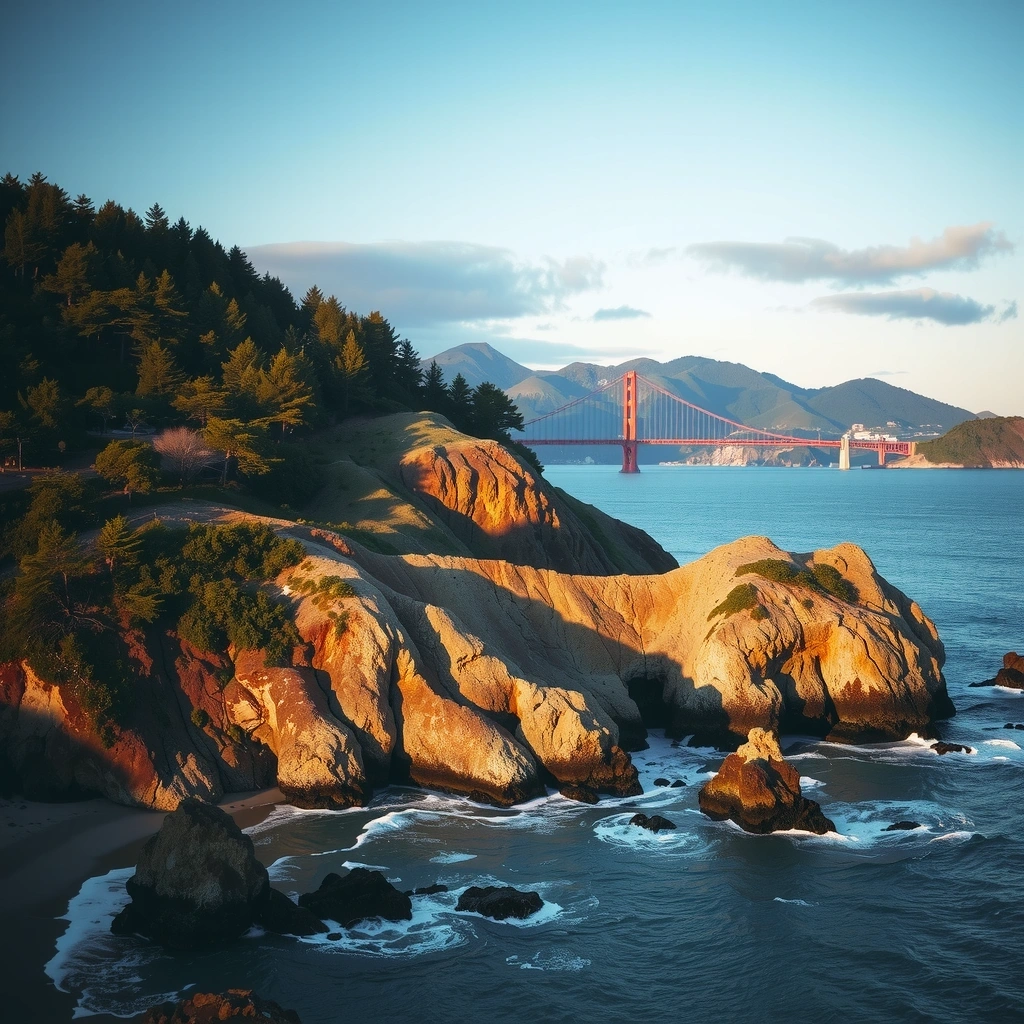 Западное побережье США - побережье, леса и горы